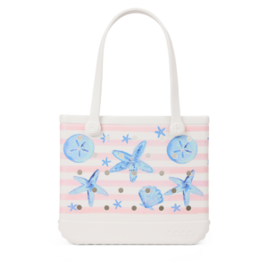 Baby Bogg Bag - Pink Stripes & Blue Shells